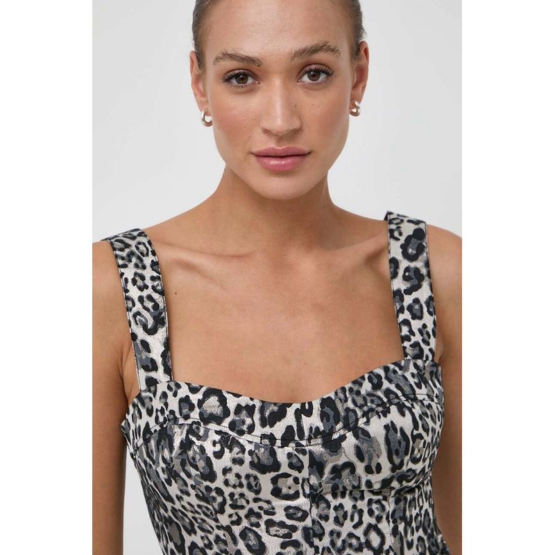 Fashion, accesorii si bijuterii - Femei - Imbracaminte femei - Camasi si bluze femei - Top dama Guess FIAMMA W4RH55 XS INTL Animal print - Infinity.ro