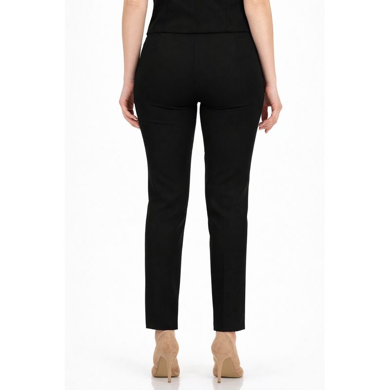 Fashion, accesorii si bijuterii - Femei - Imbracaminte femei - Pantaloni femei - Pantaloni dama din stofa, conici, cu talie inalta si buzunare laterale XL INTL Negru - Infinity.ro