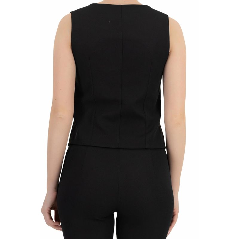 Fashion, accesorii si bijuterii - Femei - Imbracaminte femei - Sacouri si veste femei - Vesta eleganta din stofa, cu croi usor cambrat si decolteu in V L INTL Negru - Infinity.ro