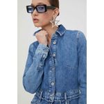 Fashion, accesorii si bijuterii - Femei - Imbracaminte femei - Rochii femei - Rochie de denim Karl Lagerfeld Jeans cu aspect 2in1 S INTL Albastru melange - Infinity.ro
