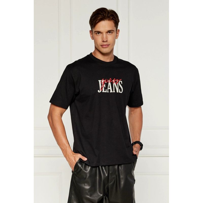 Fashion, accesorii si bijuterii - Barbati - Imbracaminte - Tricouri si bluze barbati - Tricou barbati Oversize Guess M4YI47 L INTL Negru - Infinity.ro