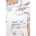 Fashion, accesorii si bijuterii - Femei - Imbracaminte femei - Tricouri si topuri femei - Tricou dama Desigual din bumbac MICKEY SKETCH L INTL Alb - Infinity.ro