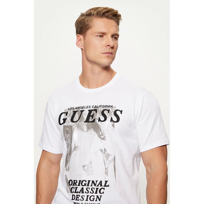 Fashion, accesorii si bijuterii - Barbati - Imbracaminte - Tricouri si bluze barbati - Tricou barbati Guess M4BI47 M INTL Alb - Infinity.ro
