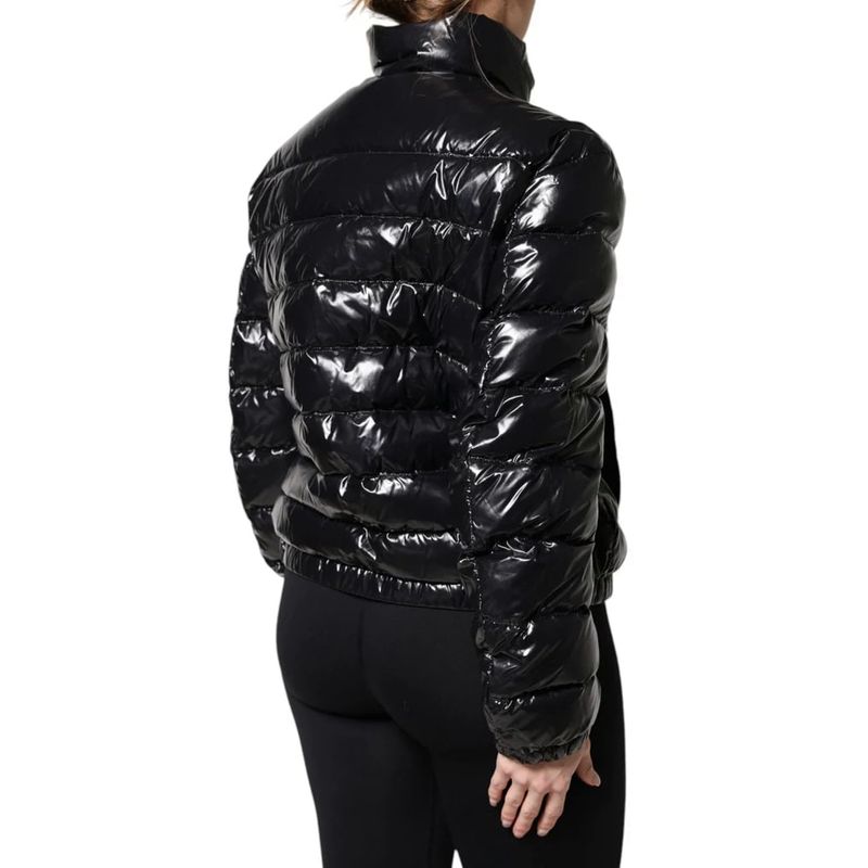 Fashion, accesorii si bijuterii - Femei - Imbracaminte femei - Jachete si geci femei - Geaca puffer dama Dolce & Gabbana lucioasa, cu guler inalt Negru XL INTL - Infinity.ro