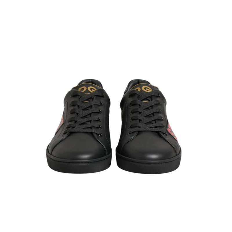 Fashion, accesorii si bijuterii - Barbati - Incaltaminte barbati - Sneakers si tenisi barbati - Pantofi sport barbati Dolce & Gabbana Street Life Low Top din piele 44 EU Negru - Infinity.ro