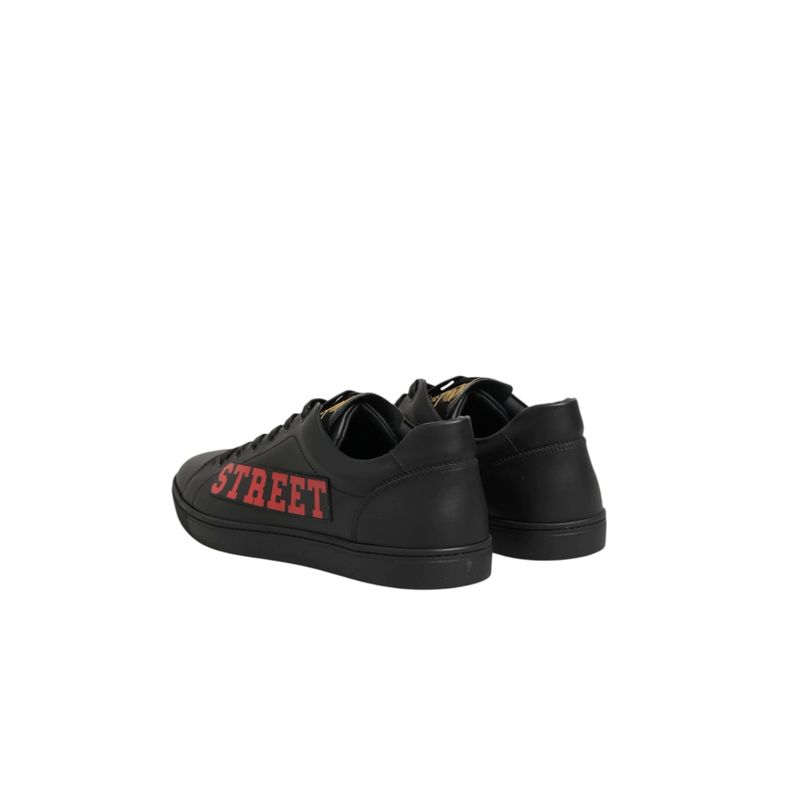 Fashion, accesorii si bijuterii - Barbati - Incaltaminte barbati - Sneakers si tenisi barbati - Pantofi sport barbati Dolce & Gabbana Street Life Low Top din piele 44 EU Negru - Infinity.ro