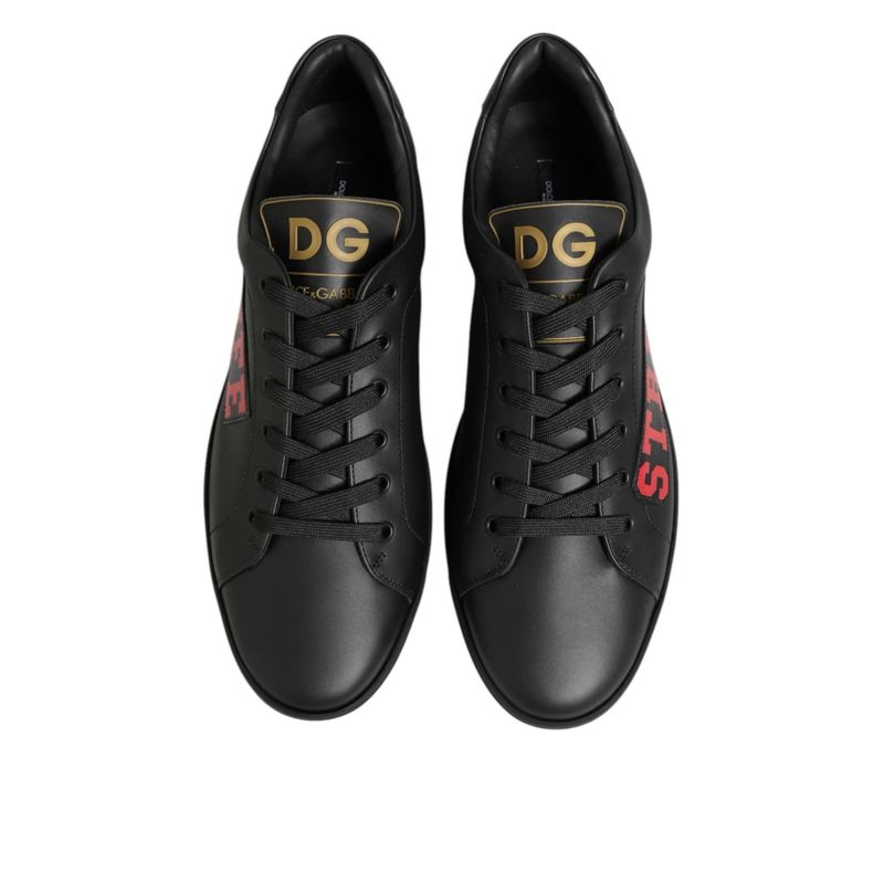Fashion, accesorii si bijuterii - Barbati - Incaltaminte barbati - Sneakers si tenisi barbati - Pantofi sport barbati Dolce & Gabbana Street Life Low Top din piele 44 EU Negru - Infinity.ro