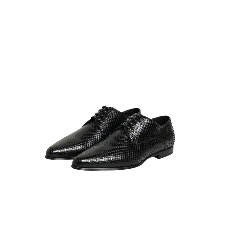 Fashion, accesorii si bijuterii - Barbati - Incaltaminte barbati - Pantofi barbati - Pantofi Derby barbati Dolce & Gabbana din piele de piton Negru 41 EU - Infinity.ro