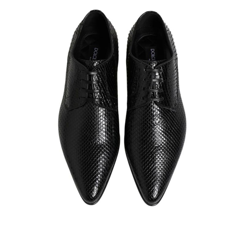 Fashion, accesorii si bijuterii - Barbati - Incaltaminte barbati - Pantofi barbati - Pantofi Derby barbati Dolce & Gabbana din piele de piton Negru 41 EU - Infinity.ro