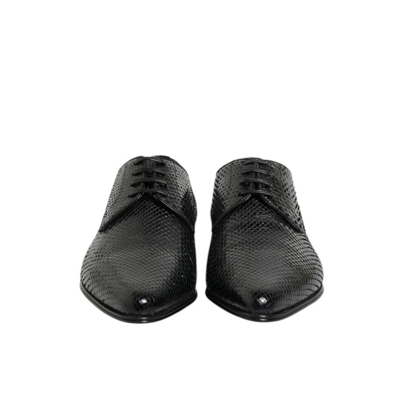 Fashion, accesorii si bijuterii - Barbati - Incaltaminte barbati - Pantofi barbati - Pantofi Derby barbati Dolce & Gabbana din piele de piton Negru 41 EU - Infinity.ro