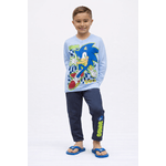 Fashion, accesorii si bijuterii - Copii - Lenjerie si pijamale copii - Pijamale copii - Pijamale copii Sonic SC40G4700, set 2 piese din bumbac 134-140 CM 9-10 ANI Albastru deschis - Infinity.ro