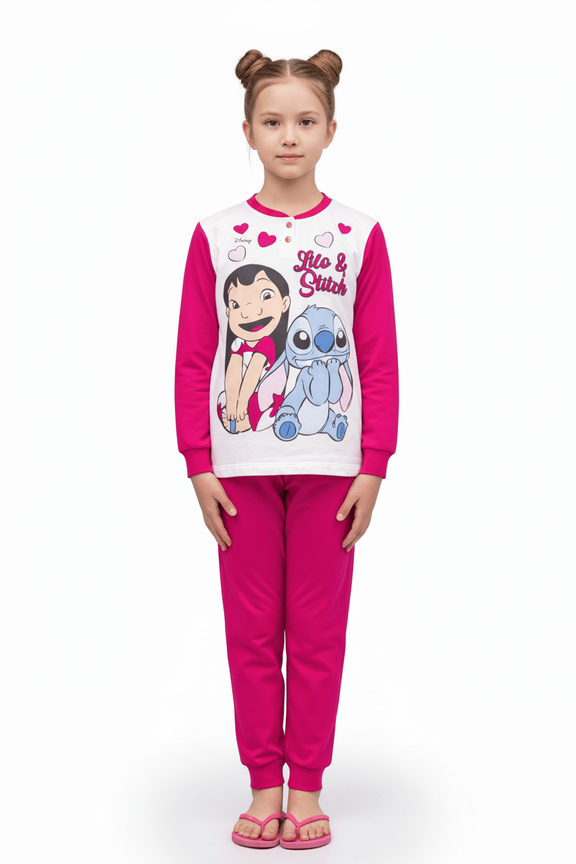 Pijamale copii Disney Stitch DY50A3555 134-140 CM 9-10 ANI Fucsia