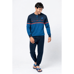 Fashion, accesorii si bijuterii - Barbati - Lenjerie si pijamale barbati - Pijamale barbati - Pijama barbati Lotto LP2127, set 2 piese, bumbac L INTL Albastru - Infinity.ro