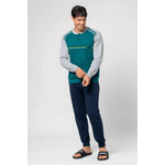 Fashion, accesorii si bijuterii - Barbati - Lenjerie si pijamale barbati - Pijamale barbati - Pijama barbati Lotto LP2123, set 2 piese, bumbac 2XL INTL Verde - Infinity.ro