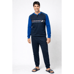 Fashion, accesorii si bijuterii - Barbati - Lenjerie si pijamale barbati - Pijamale barbati - Pijama barbati Lotto LP2123, set 2 piese, bumbac L INTL Albastru - Infinity.ro