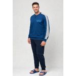 Fashion, accesorii si bijuterii - Barbati - Lenjerie si pijamale barbati - Pijamale barbati - Pijama barbati Lotto LP2122, set 2 piese, bumbac M INTL Albastru - Infinity.ro