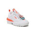 Fashion, accesorii si bijuterii - Femei - Incaltaminte femei - Pantofi femei - Pantofi sport de piele ecologica Fila cu aspect masiv Disruptor Flower 39 EU Alb - Infinity.ro
