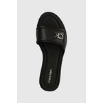 Fashion, accesorii si bijuterii - Femei - Incaltaminte femei - Slapi si papuci femei - Slapi dama Calvin Klein Flat Slide Relock Lth HW0HW01939 37 EU Negru - Infinity.ro