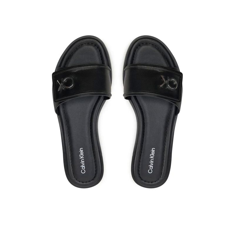 Fashion, accesorii si bijuterii - Femei - Incaltaminte femei - Slapi si papuci femei - Slapi dama Calvin Klein Flat Slide Relock Lth HW0HW01939 37 EU Negru - Infinity.ro