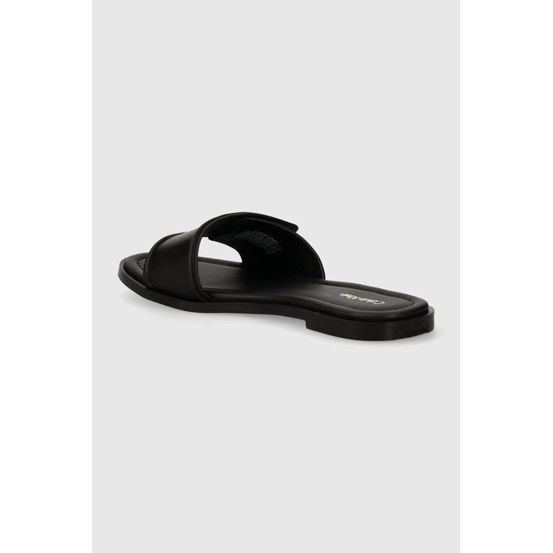 Fashion, accesorii si bijuterii - Femei - Incaltaminte femei - Slapi si papuci femei - Slapi dama Calvin Klein Flat Slide Relock Lth HW0HW01939 37 EU Negru - Infinity.ro