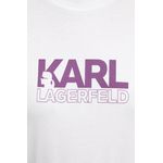 Fashion, accesorii si bijuterii - Femei - Imbracaminte femei - Tricouri si topuri femei - Tricou dama din bumbac Karl Lagerfeld  24WW1703 XL INTL Alb - Infinity.ro