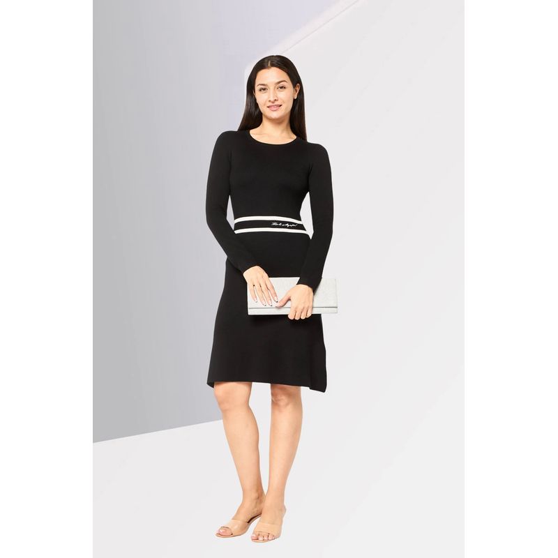 Fashion, accesorii si bijuterii - Femei - Imbracaminte femei - Rochii femei - Rochie dama Karl Lagerfeld 24WW1326 Negru M INTL - Infinity.ro