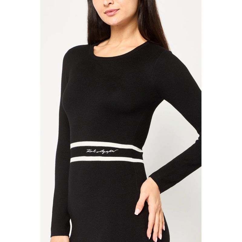 Fashion, accesorii si bijuterii - Femei - Imbracaminte femei - Rochii femei - Rochie dama Karl Lagerfeld 24WW1326 Negru M INTL - Infinity.ro