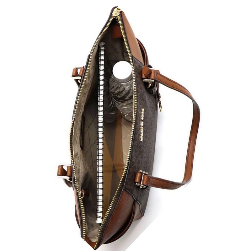 Fashion, accesorii si bijuterii - Femei - Accesorii femei - Genti si rucsacuri femei - Geanta dama mare Michael Kors din piele tote Charlotte 38 x 26 x 11 cm Maro - Infinity.ro