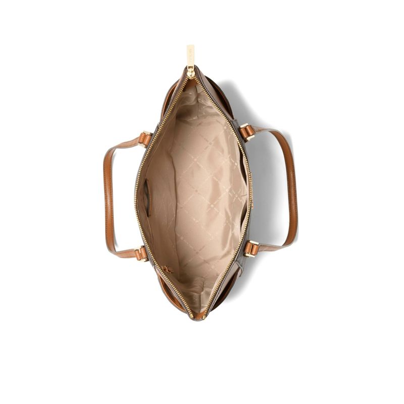 Fashion, accesorii si bijuterii - Femei - Accesorii femei - Genti si rucsacuri femei - Geanta dama mare Michael Kors din piele tote Charlotte 38 x 26 x 11 cm Maro - Infinity.ro