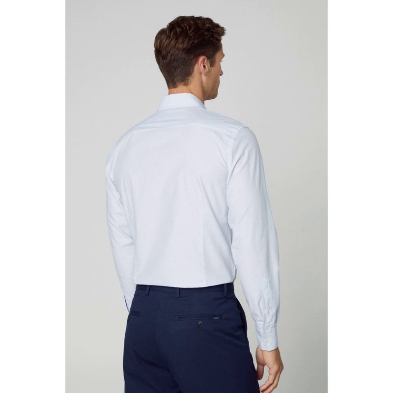 Fashion, accesorii si bijuterii - Barbati - Imbracaminte - Camasi barbati - Camasa cu maneca lunga Hackett London Mini Squares HM309653 Albastru deschis XL INTL - Infinity.ro