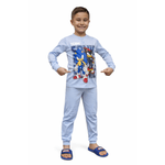 Fashion, accesorii si bijuterii - Copii - Lenjerie si pijamale copii - Pijamale copii - Pijamale copii Sonic SC40G4702, set 2 piese din bumbac 110-116 CM 5-6 ani Albastru deschis - Infinity.ro