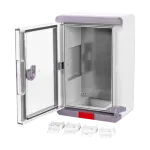 Casa si Gradina - Electrice - Smart Home - Accesorii control acces si supraveghere - Cutie distributie IP67 din ABS gri, usa transparenta, placa metalica, 300x400x170mm PS304017 - Infinity.ro