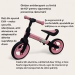 Sport si Outdoor - Ciclism - Biciclete pentru copii - Bicicleta de echilibru pentru copii (80-110 cm), inaltime reglabila, roti din spuma EVA, roz-negru - Infinity.ro