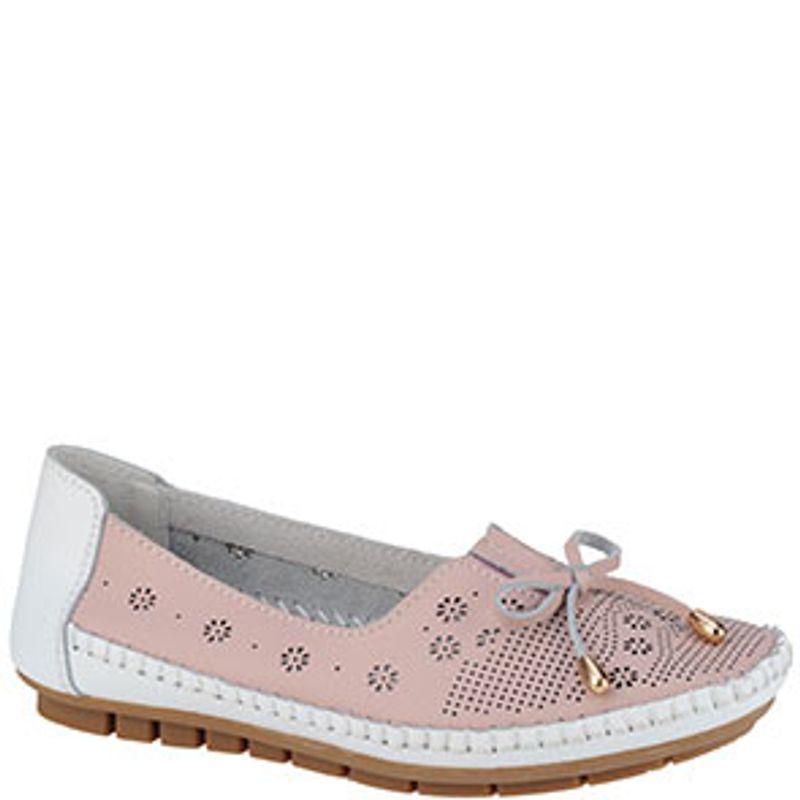 Fashion, accesorii si bijuterii - Femei - Incaltaminte femei - Balerini femei - Balerini dama din piele naturala Feeling Moreno, pink-white 37 - Infinity.ro
