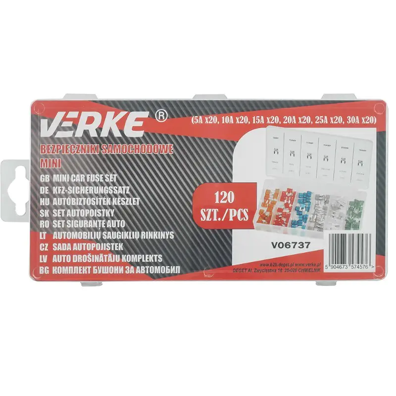 Auto si Moto - Moto - Accesorii moto si consumabile - Set sigurante auto, Verke, V06737, 120 buc - Infinity.ro