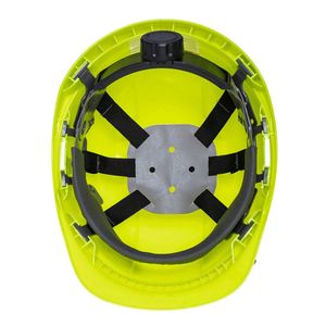 Casca de protectie Portwest PS55 Endurance ventilata – reglaj rotita, ham 6 puncte, banda barbie inclusa Galben