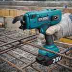Casa si Gradina - Constructii - Scule electrice si accesorii - Masini de gaurit si insurubat - Masina de legat fier beton cu baterie EXTOL INDUSTRIAL brushless 1x5Ah + 10 sarme incluse - Infinity.ro