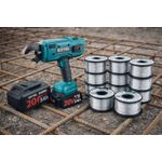 Casa si Gradina - Constructii - Scule electrice si accesorii - Masini de gaurit si insurubat - Masina de legat fier beton cu baterie EXTOL INDUSTRIAL brushless 1x5Ah + 10 sarme incluse - Infinity.ro