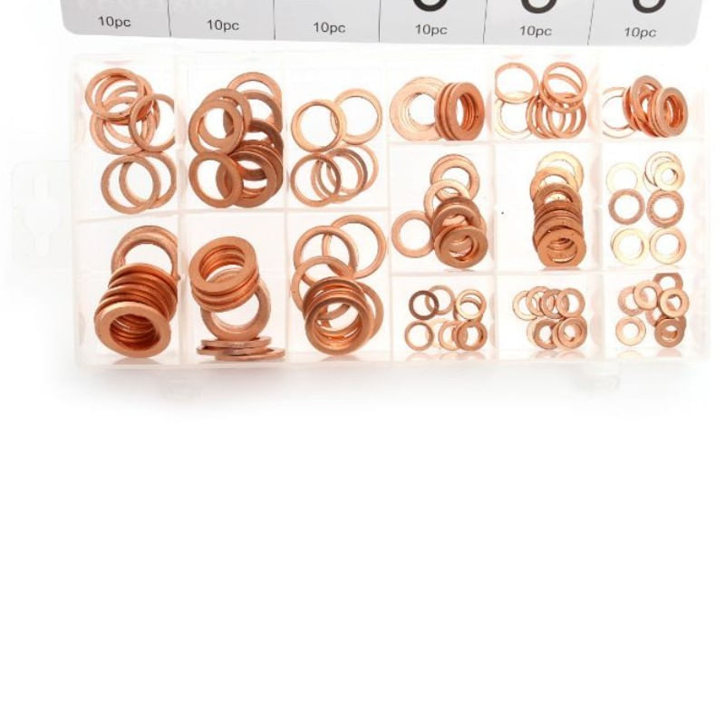 Auto si Moto - Moto - Accesorii moto si consumabile - Set saibe cupru, Kraft&Dele, diferite dimensiuni, 150 elemente, KD10503 - Infinity.ro