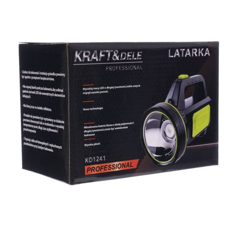 Casa si Gradina - Corpuri si surse de iluminat - Iluminat comercial si industrial - Corpuri iluminat comercial - Lanterna reflector, Kraft&Dele, KD1241, LED XML-T6 10W, 8000mAh, 800m - Infinity.ro