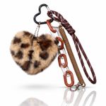 Auto si Moto - Electronice auto - Accesorii electronice auto - Breloc inima plus leopard, cu carabina si lant decorativ, eCarla, BRL382 - Infinity.ro