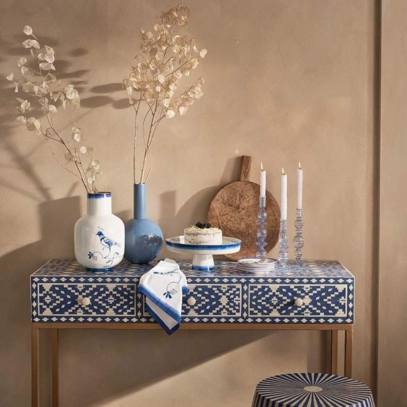 Casa si Gradina - Bucatarie si vesela - Ustensile bucatarie - Tavi servire - Tava din metal, Pip Studio, Blue, 30x30x12 cm, colectia Pip & The Blue Bird - Infinity.ro