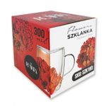 Casa si Gradina - Bucatarie si vesela - Cani si pahare - Cani si cesti - Cana cu hortensii si gypsophila rosii, pereti dubli, sticla borosilicata, 300 ml, SZK193 - Infinity.ro