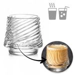 Casa si Gradina - Bucatarie si vesela - Cani si pahare - Cani si cesti - Pahar din sticla borosilicata, pentru cafea, bauturi si whisky, model striat, 7.5 x 8 cm, eCarla, SZK200 - Infinity.ro