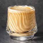 Casa si Gradina - Bucatarie si vesela - Cani si pahare - Cani si cesti - Pahar din sticla borosilicata, pentru cafea, bauturi si whisky, model striat, 7.5 x 8 cm, eCarla, SZK200 - Infinity.ro