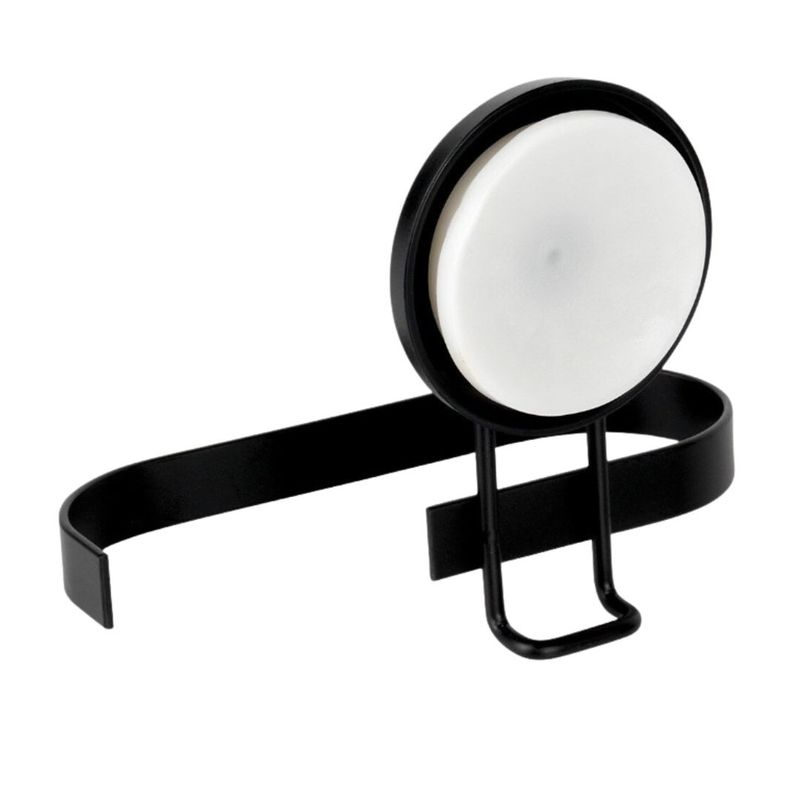 Casa si Gradina - Sanitare - Suporturi si accesorii baie - Accesorii baie - Suport hartie igienica, Bathroom Solutions, prindere cu ventuza, negru mat, 14x8x11 cm - Infinity.ro