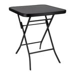 Sport si Outdoor - Camping - Mobilier pentru camping - Mese camping - Masuta pliabila patrata Jumi, 60x60 cm, negru, otel si sticla - Infinity.ro