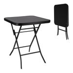 Sport si Outdoor - Camping - Mobilier pentru camping - Mese camping - Masuta pliabila patrata Jumi, 60x60 cm, negru, otel si sticla - Infinity.ro
