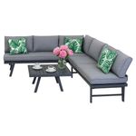 Casa si Gradina - Gradina si terasa - Mobilier exterior - Seturi mobila gradina - Set mobilier de gradina gri, modular, Jumi, cu 2 canapele si masuta de cafea - Infinity.ro