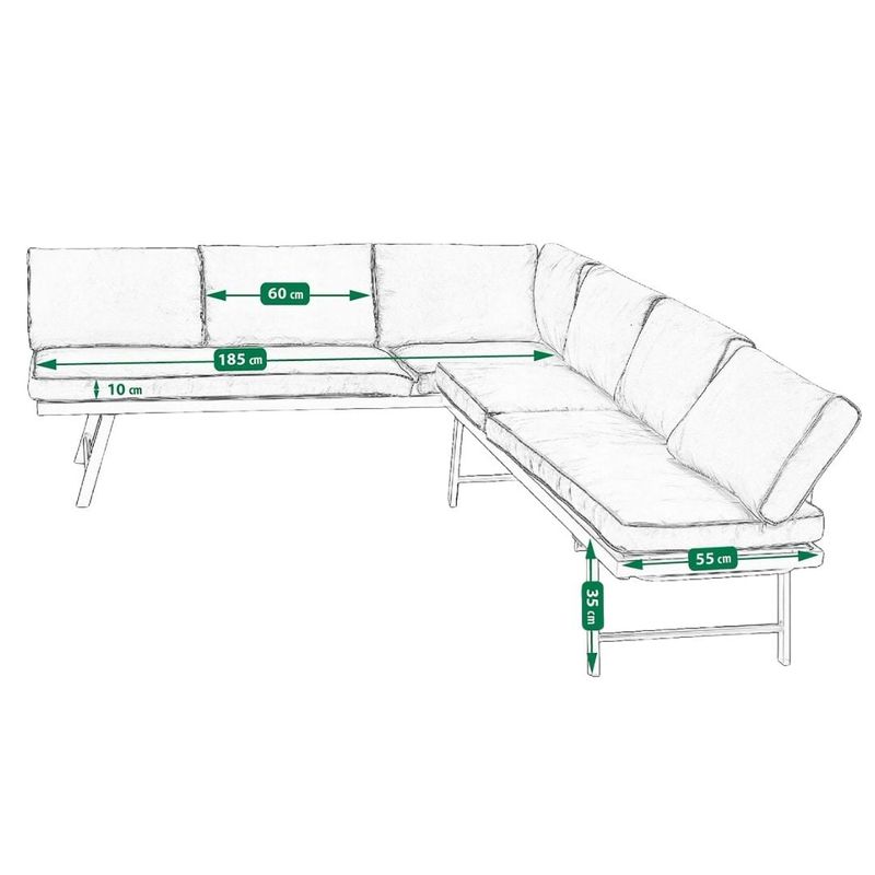 Casa si Gradina - Gradina si terasa - Mobilier exterior - Seturi mobila gradina - Set mobilier de gradina gri, modular, Jumi, cu 2 canapele si masuta de cafea - Infinity.ro